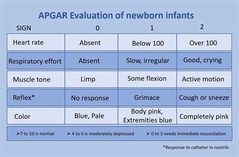 Apgar Scoring Chart