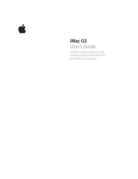 apple imac g5 user manual PDF