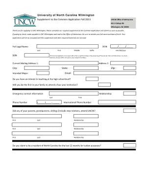 application deadline for uncw