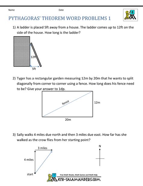 application of the pythagorean theorem word problems Doc