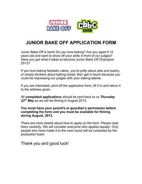 applications-2015-junior-bake-off Ebook Doc