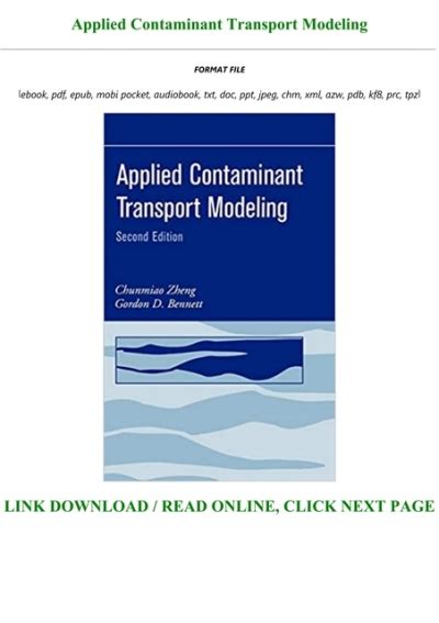 applied contaminant transport modeling PDF