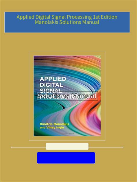 applied digital signal processing manolakis solution manual Doc