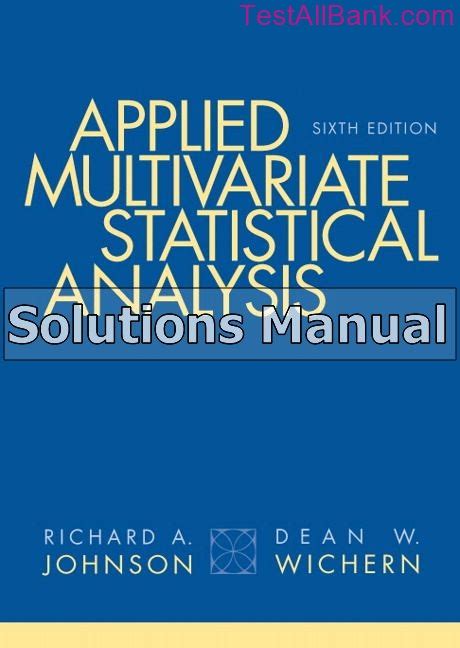 applied multivariate statistical analysis johnson solution manual Kindle Editon