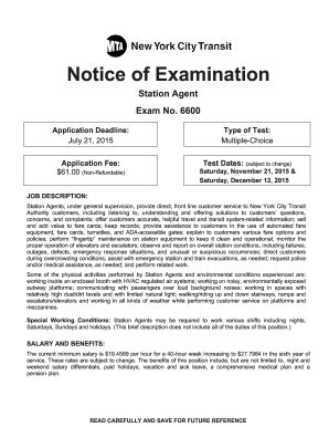 applying for mta station agent exam 2015 Epub