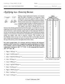 applying the activity series answers Reader