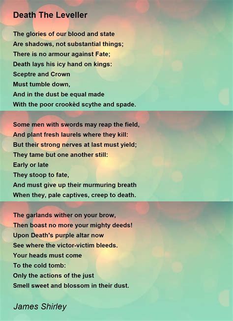 appreciation of the poem death the leveller