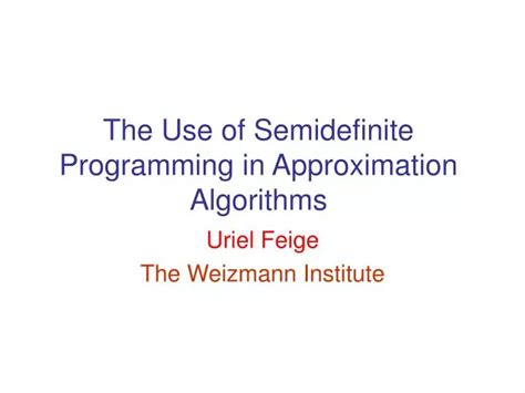 approximation algorithms and semidefinite programming Reader