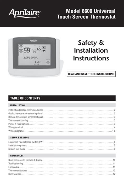 aprilaire 8600 installation manual Epub