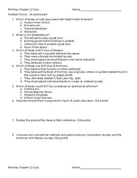 apush chapter 12 quiz Reader