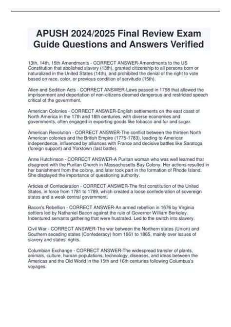 apush final exam study guide Epub