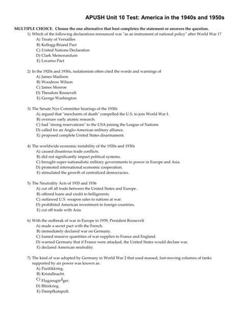 apush unit 10 exam multiple choice Kindle Editon