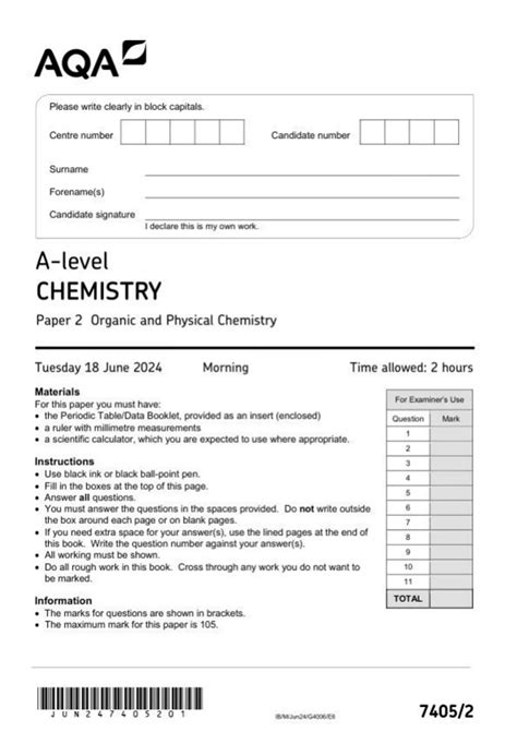 aqa chemistry june 2014 mark scheme PDF