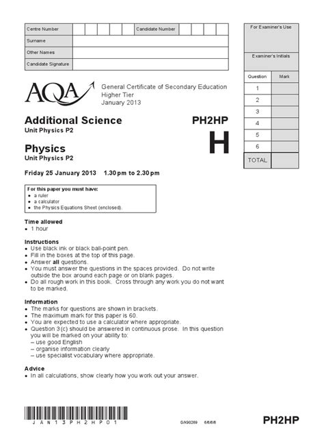 aqa ph2hp paper mark Reader