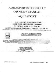 aquasport owner manual Reader