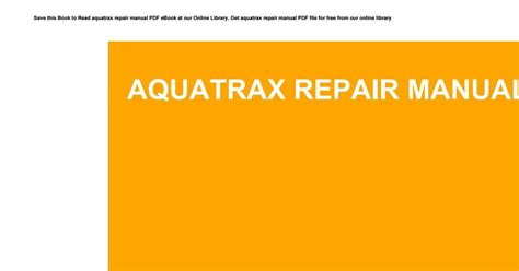 aquatrax repair shop manual Epub