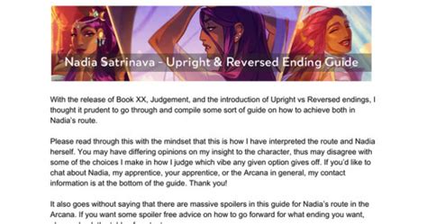 Arcana Route Walkthrough