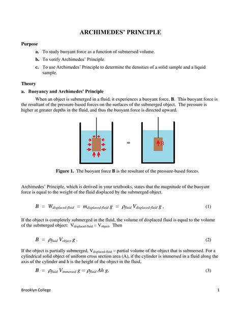 archimedes principle lab report answers Reader