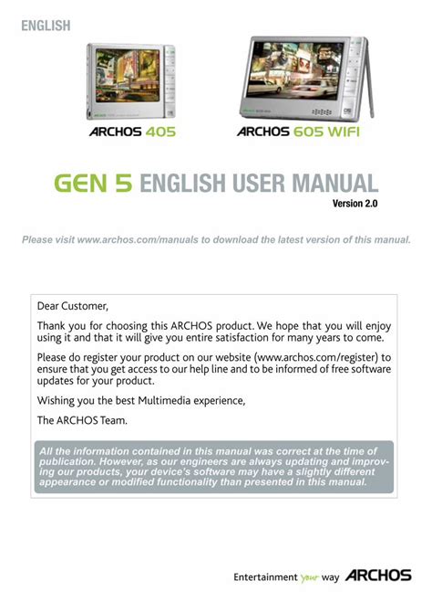 archos 5 user manual Epub