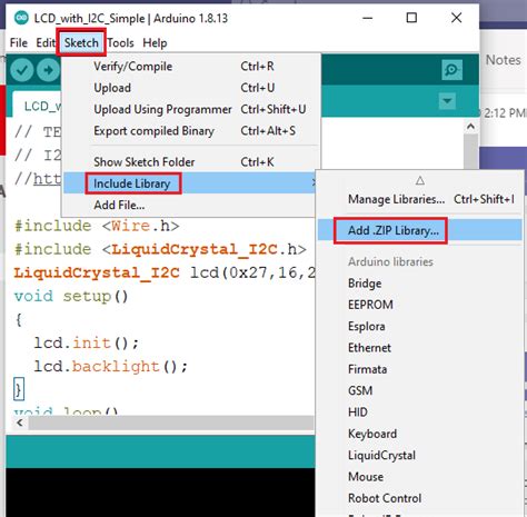 arduino ide how to find library file location