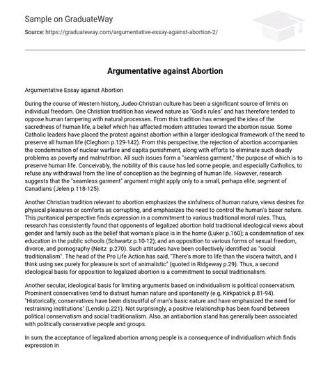 argumentative papers on abortion Epub