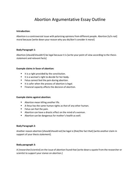 argumentative research paper on abortion Reader