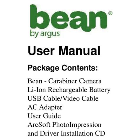 argus bean camera manual Doc