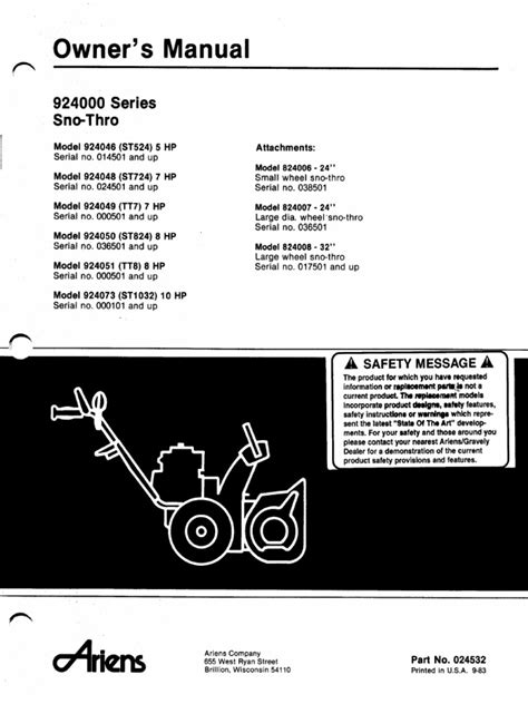 ariens st724 manual pdf Kindle Editon