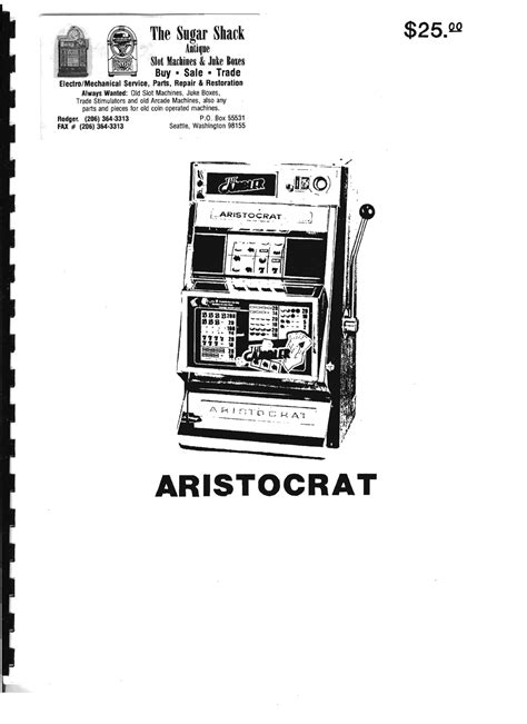 aristocrat slot machine service manual pdf Epub