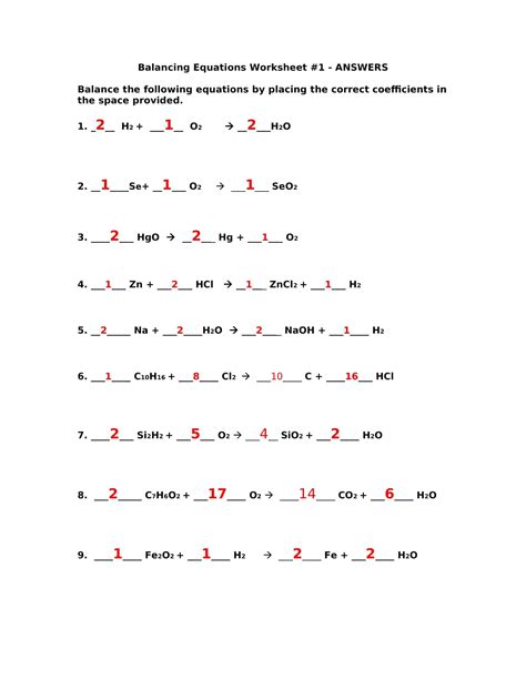 arithmetic of equations chemistry answers PDF