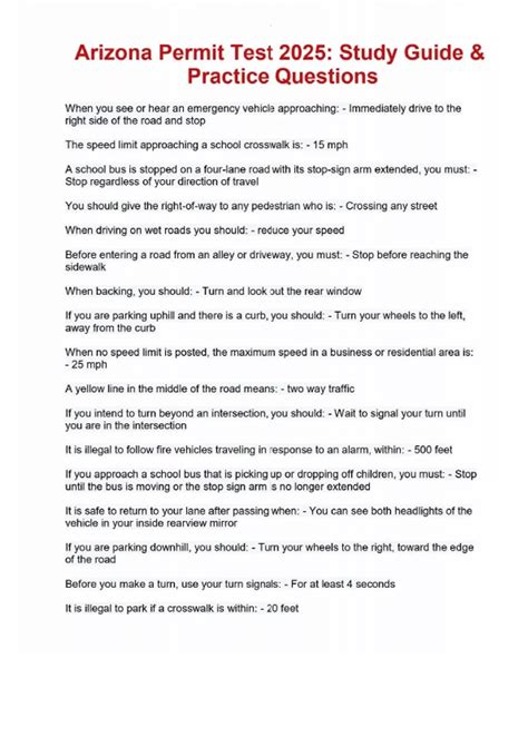 arizona driving permit study guide PDF