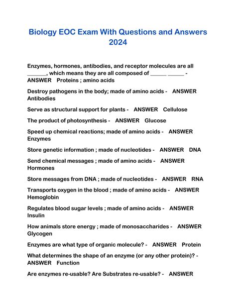 arkansas biology eoc exam diagnostic test answers Kindle Editon