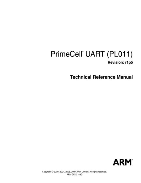 arm primecell technical reference manual PDF