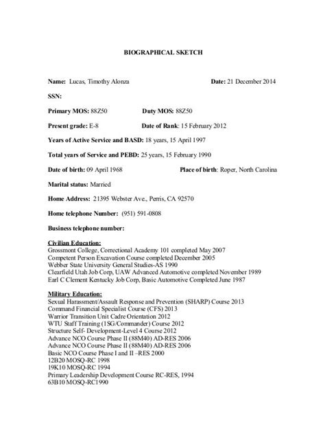 army agr biographical sketch example Ebook Kindle Editon