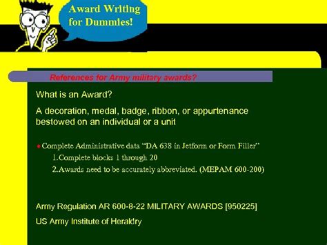army award writing guide PDF