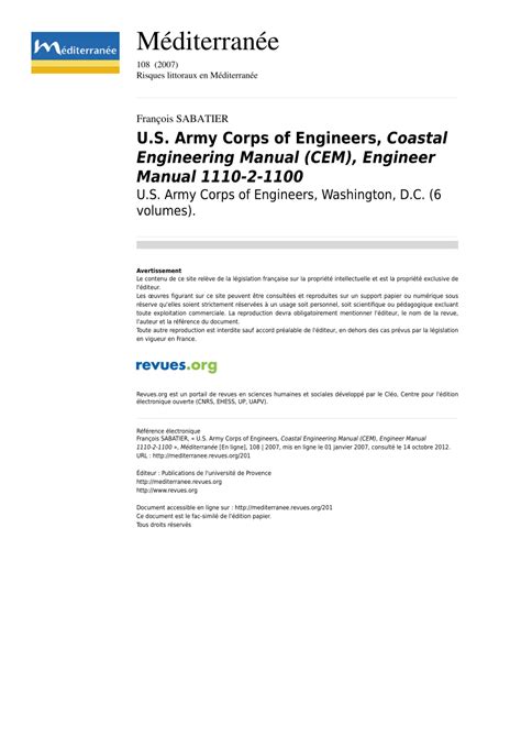 army corps of engineers manual Reader