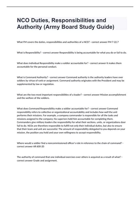 army nco study guide Epub