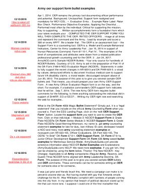 army oer support form bullets examples Epub
