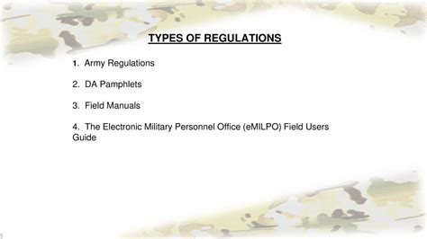 army regulations and field manuals list Reader