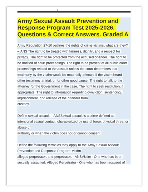 army sexual assault test answers Doc