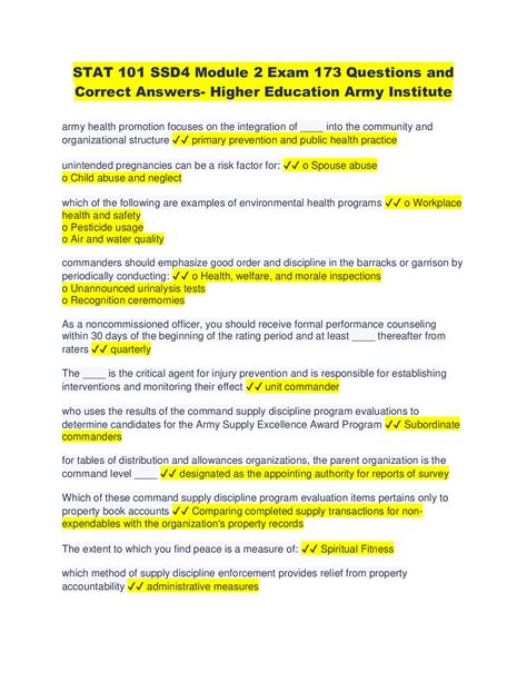 army ssd 4 exam answers Doc