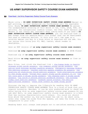 army supervisor safety course answers Epub