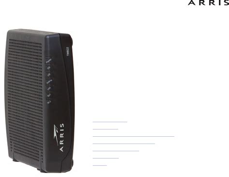 arris tm822 user guide PDF