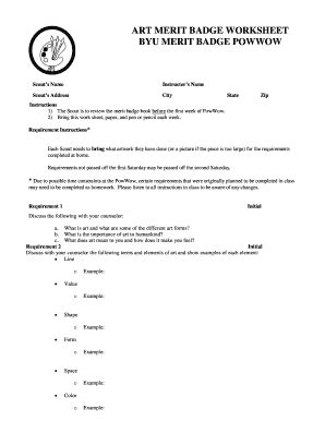 art merit badge worksheet answers Reader