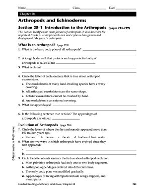 arthropods echinoderms chapter test answer key Reader