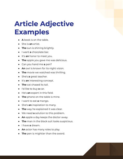 article adjectives