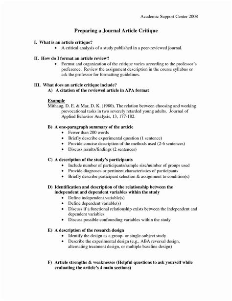 article critique apa 6th edition PDF