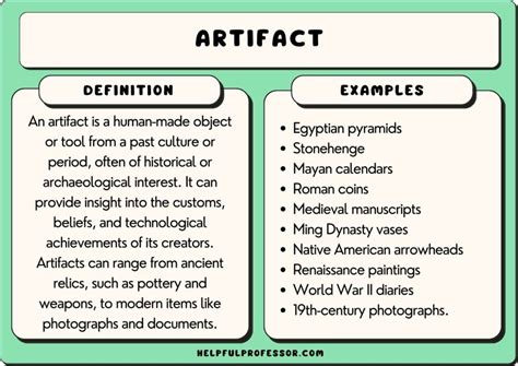 artifact in a sentence