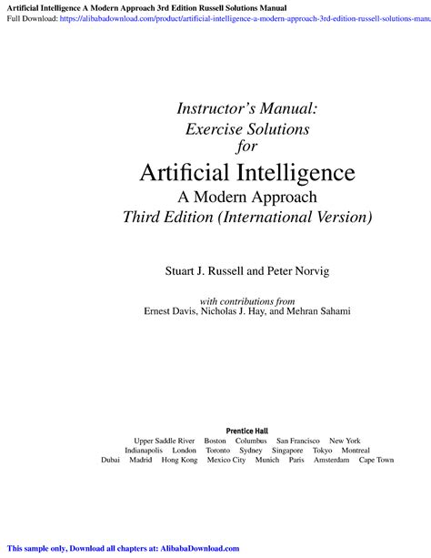 artificial intelligence 3rd edition solution manual pdf Epub