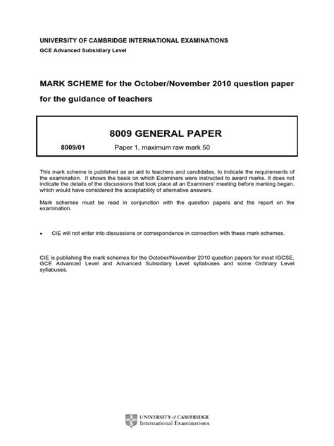 as level general paper 8009 Epub